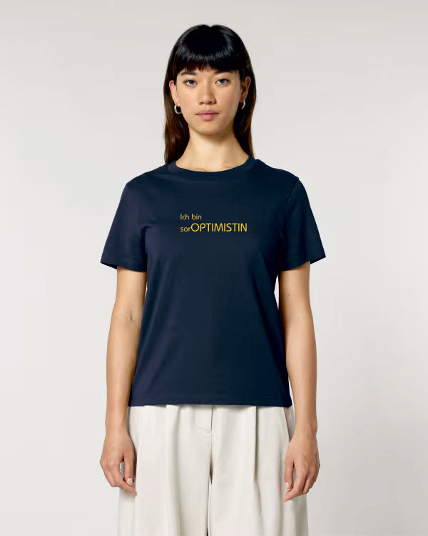 SI-T-Shirt "ich bin sorOPTIMISTIN" (lady)