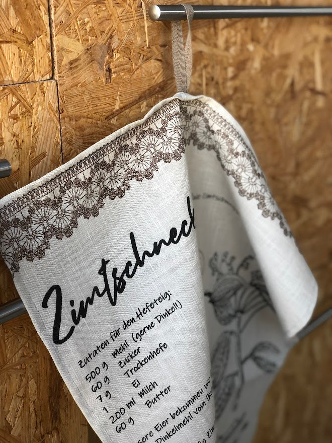 Geschirrtuch aus Leinen - Zimtschnecken