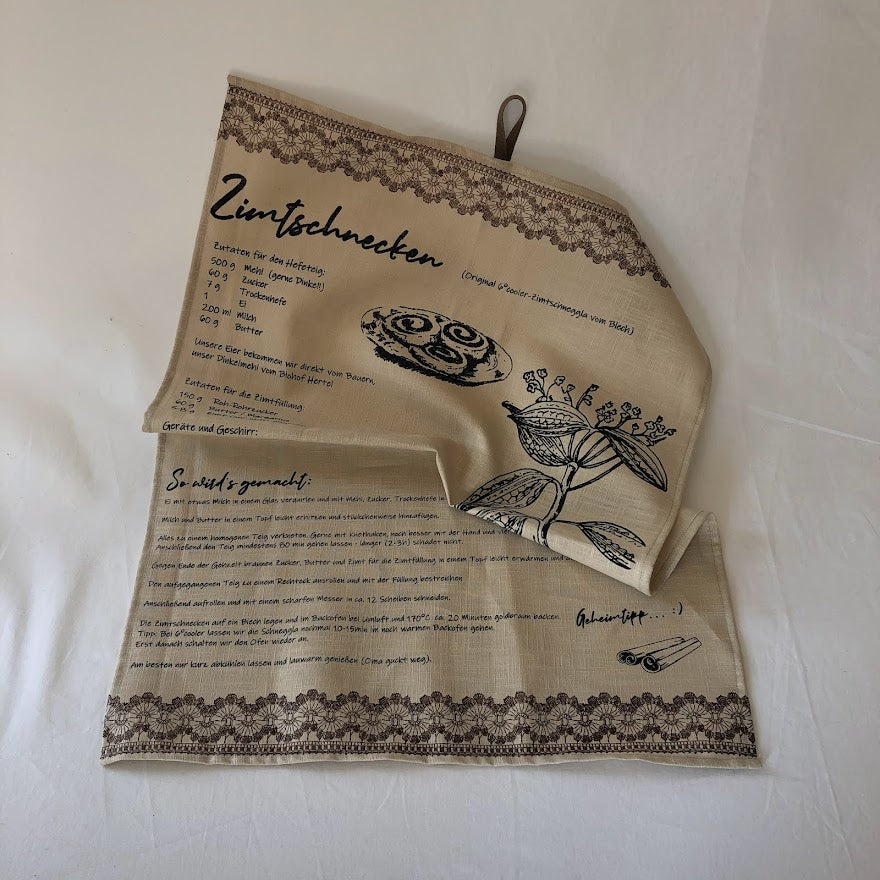 Geschirrtuch aus Leinen - Zimtschnecken