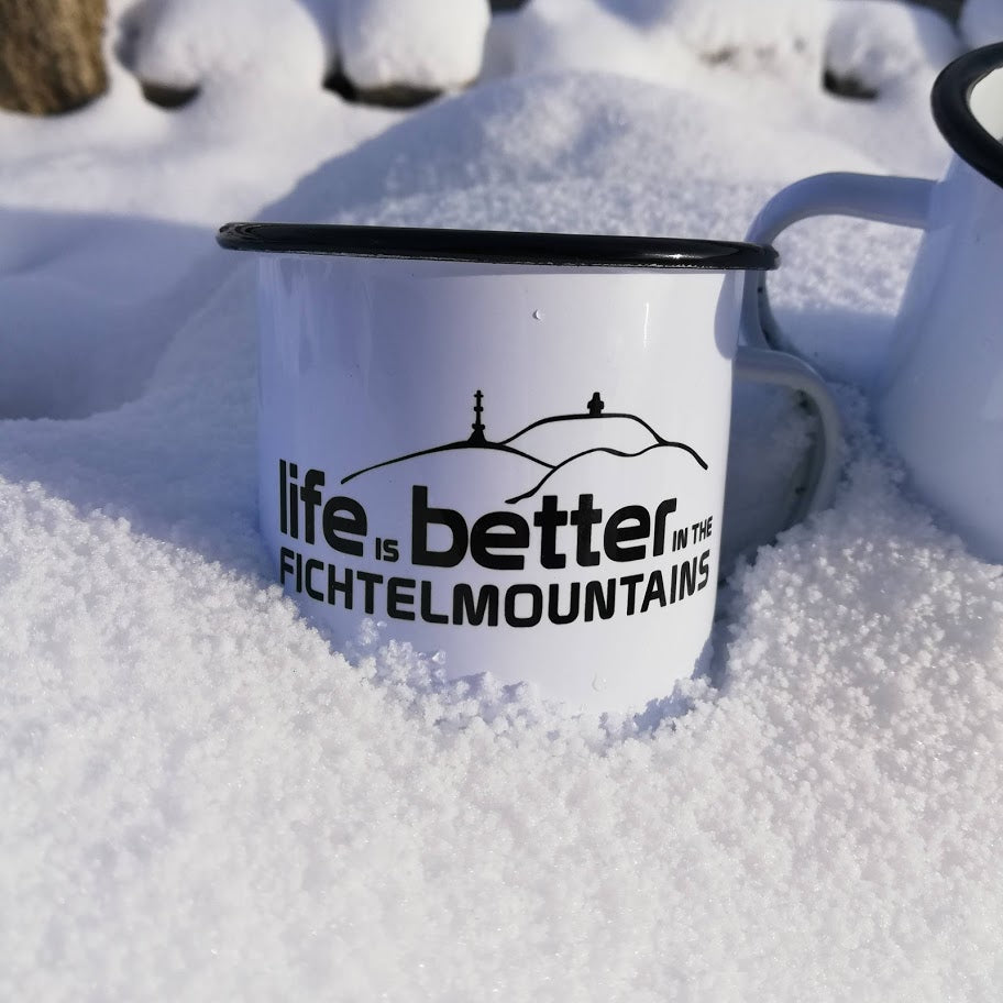 "life is better in the fichtelmountains - Fichtelsachen" - Tasse, Fichteltasse